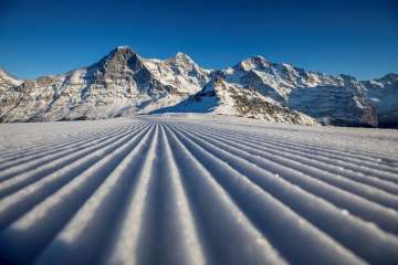 Ski slope with the Eiger in the background